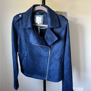 LC Lauren Conrad Deep Blue Leather Jacket